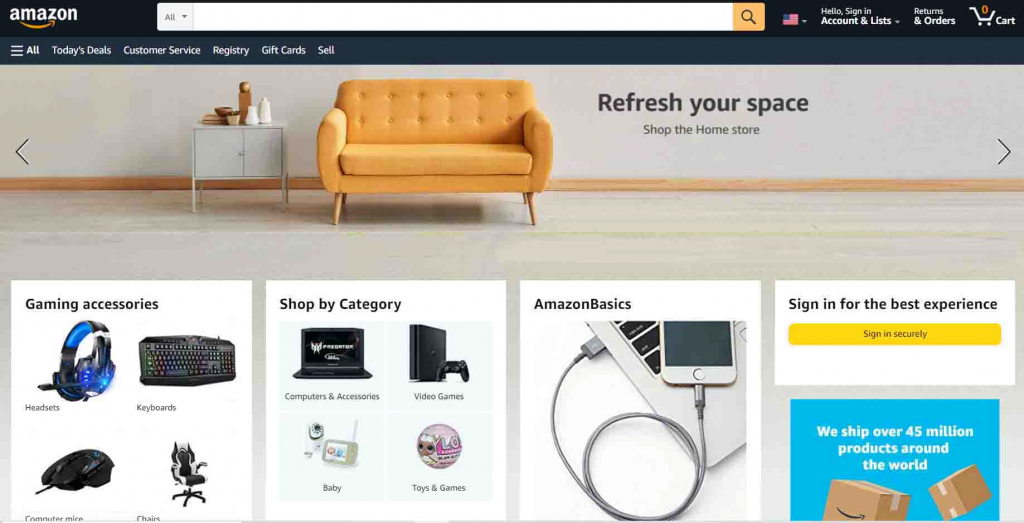 Site Web d'Amazon