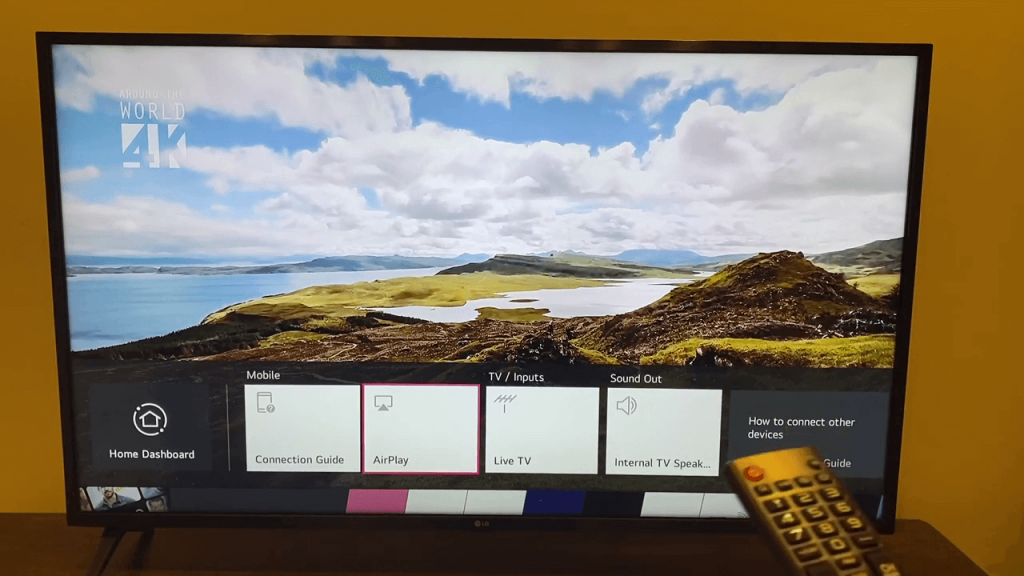 Cliquez sur AirPlay pour diffuser Apple TV sur LG Smart TV
