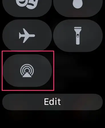 Icône Airplay pour vérifier si les AirPod sont couplés avec votre Apple Watch.
