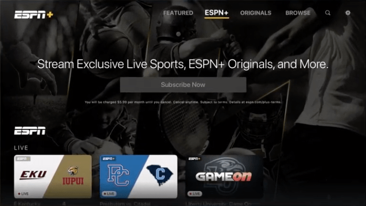 ESPN sur Apple TV