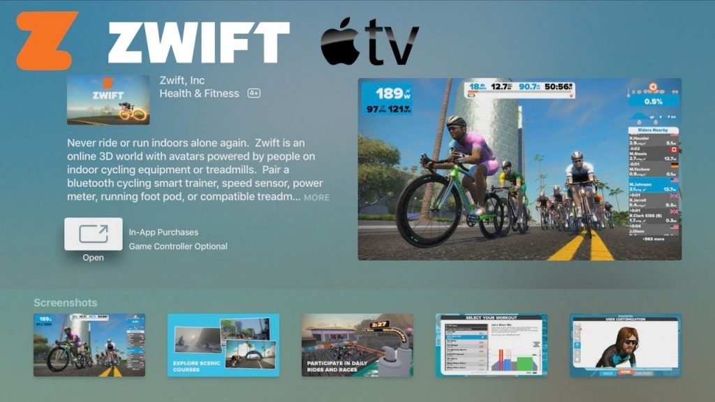 Zwift sur Apple TV