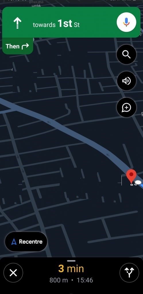 Mode sombre de Google Maps