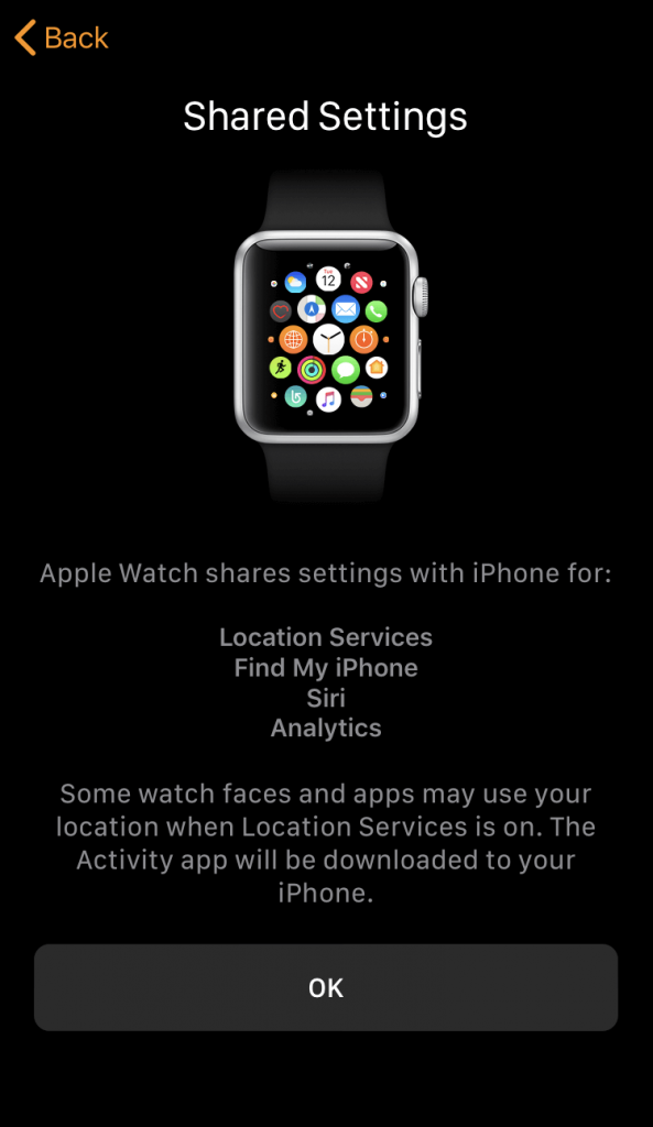 Paramètres partagés - Associer l'Apple Watch à l'iPhone