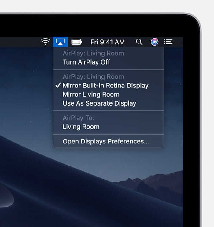Sélectionnez l'icône AirPlay pour regarder Discord sur Apple TV