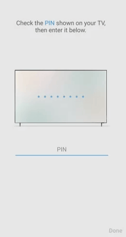 Entrez le code PIN pour connecter Samsung Smart TV