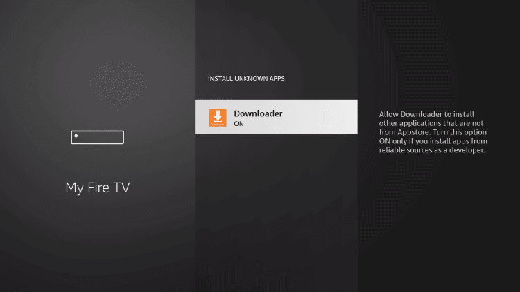 Activez Downloader pour installer Terrarium TV sur Firestick
