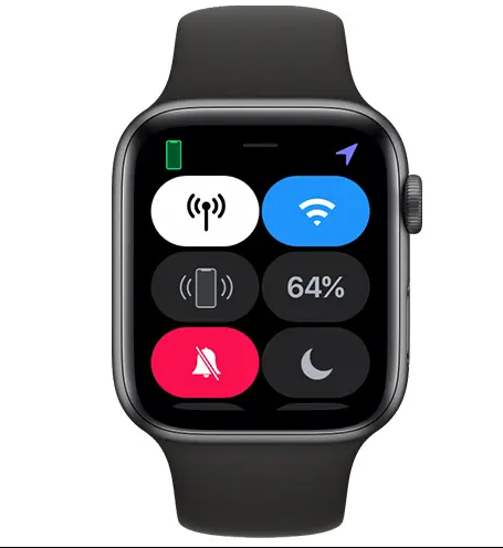 Appuyez sur l'icône du croissant de lune pour activer Ne pas déranger sur Apple Watch