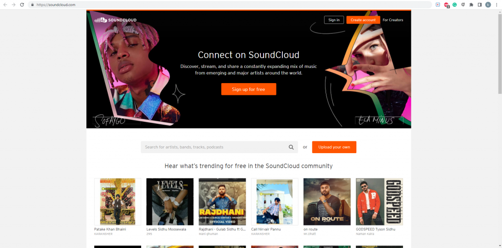 Connectez-vous au SoundCloud