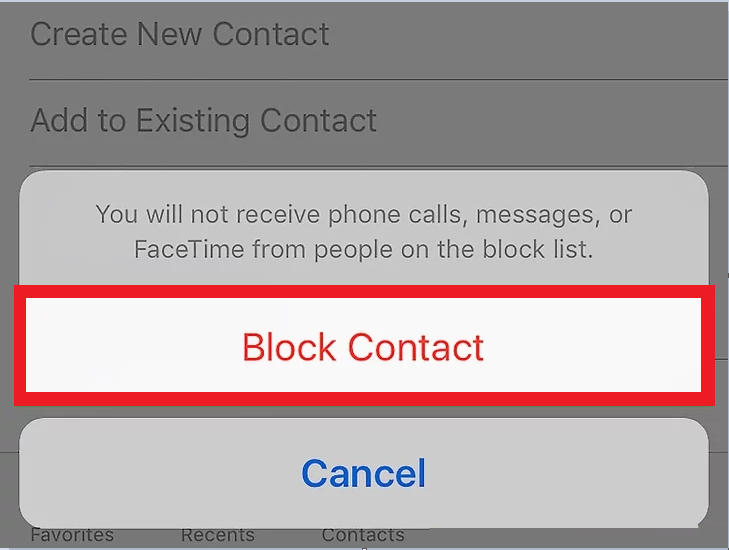 Appuyez sur Bloquer le contact pour bloquer un numéro sur iPhone